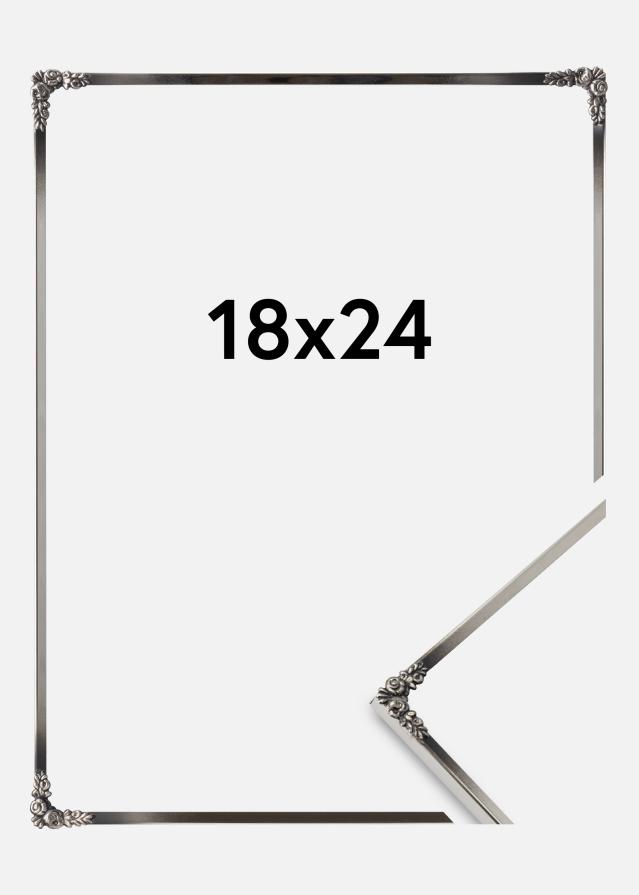 Moldura Rosen Metálico Prateado 18x24 cm