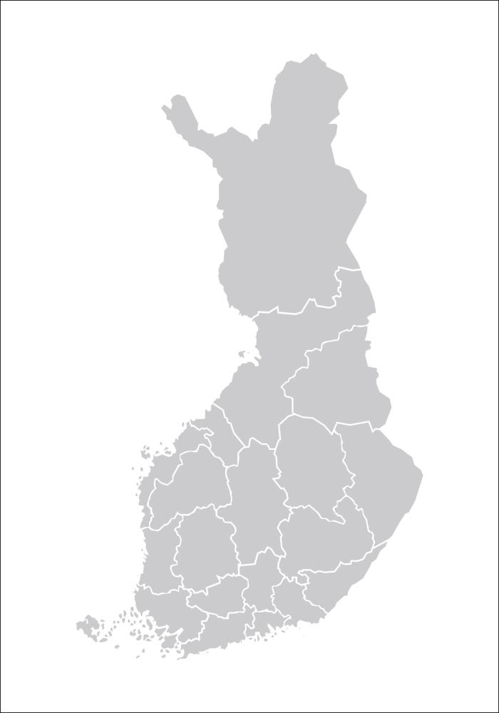 Mapa - Finland - Cinzento Póster