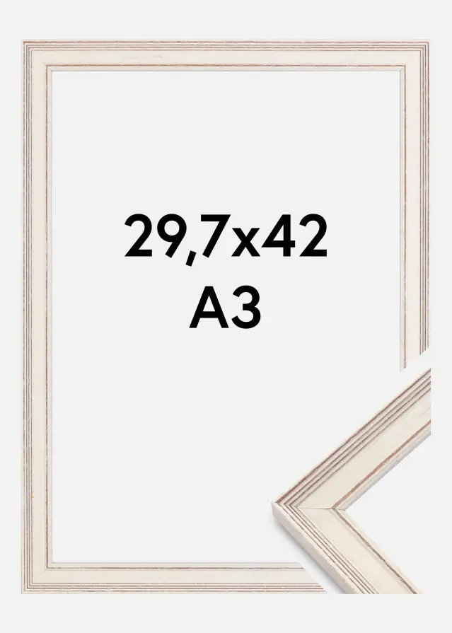 Moldura Shabby Chic Branco 29,7x42 cm (A3)