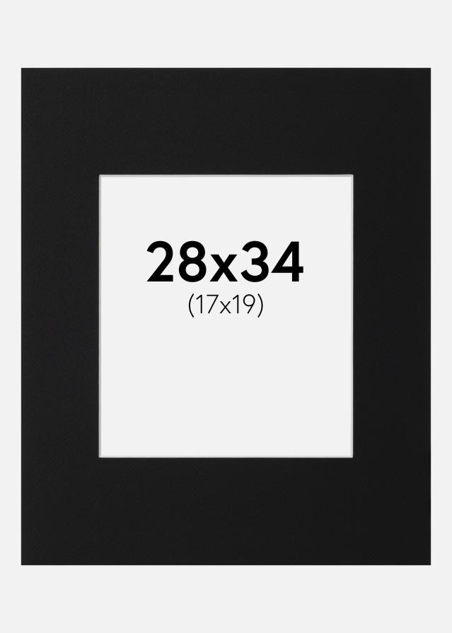 Passe-partout Preto Padrão (Bordo interior branco) 28x34 cm (17x19)