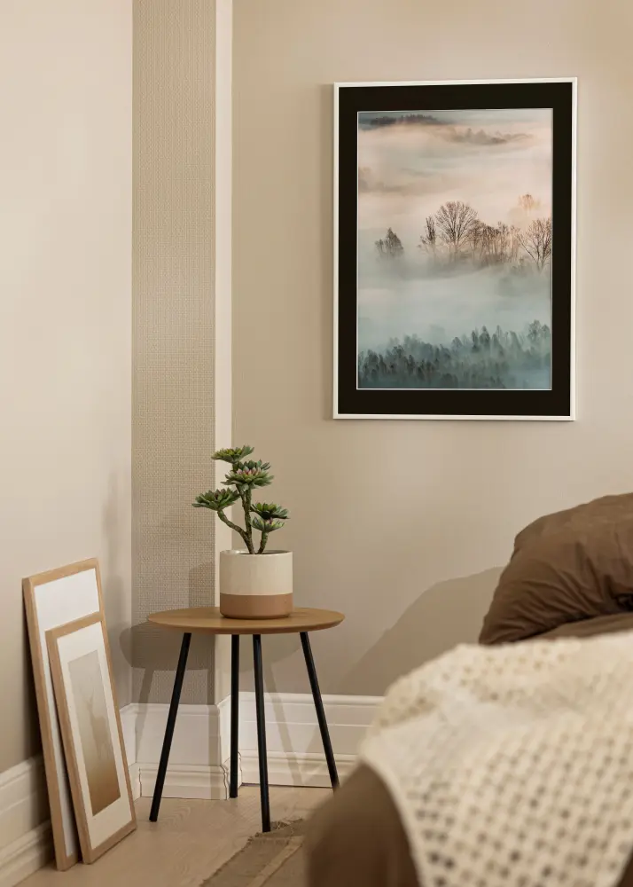 Moldura New Lifestyle Branco 50x70 cm - Passe-partout Preto 16x24 inches