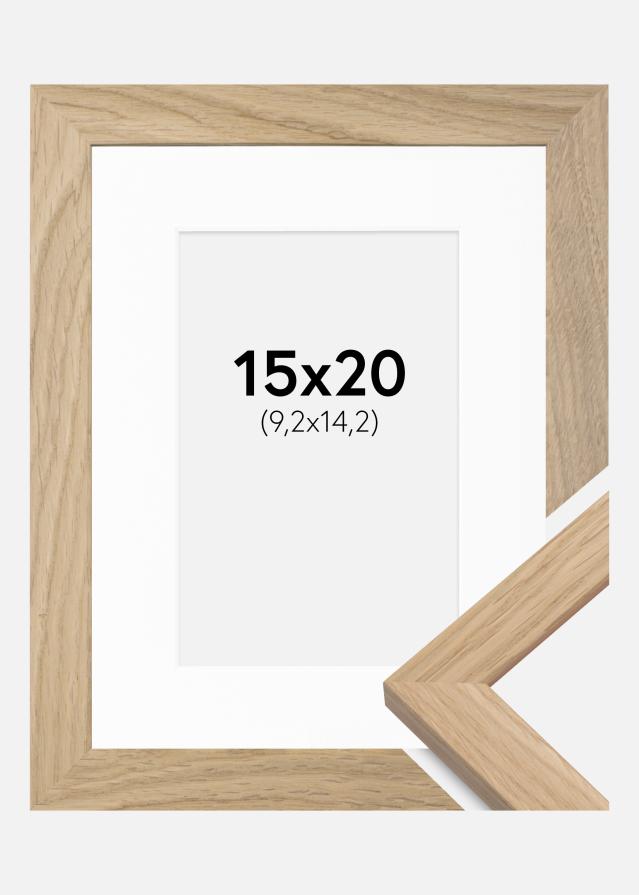 Moldura Oak Wood 15x20 cm - Passe-partout Branco 4x6 inches