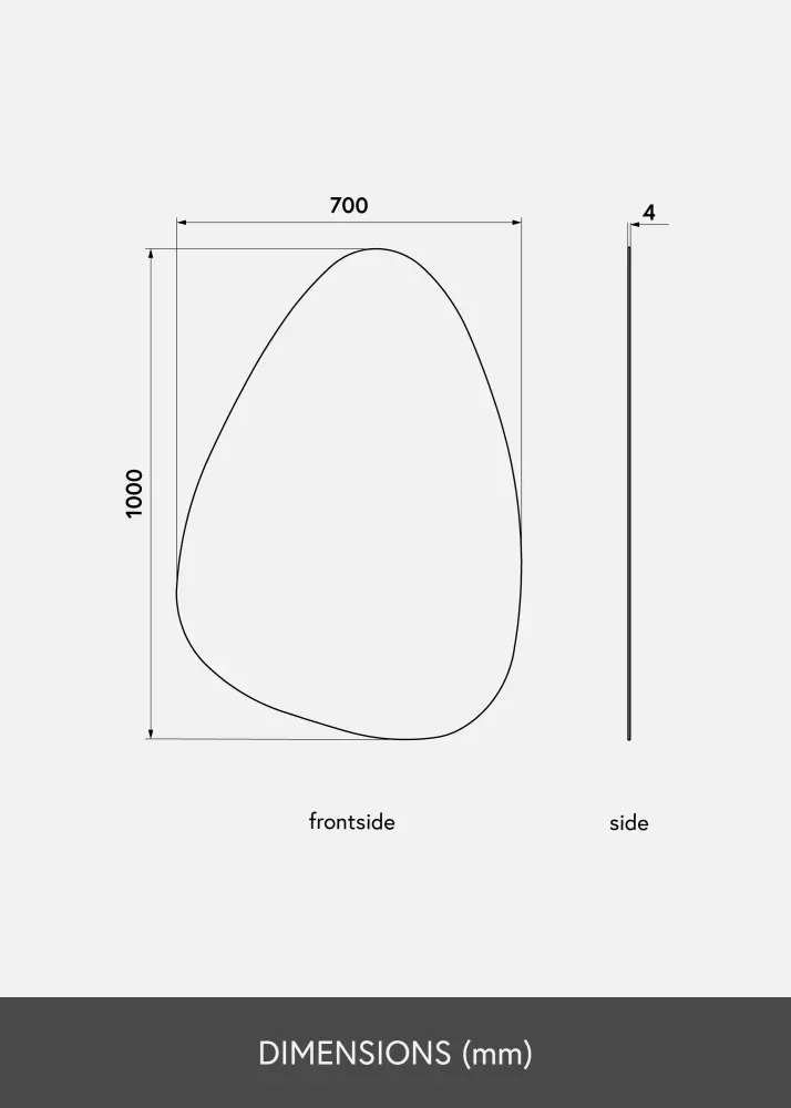 KAILA Espelho Shape I Dfolha Bronze 70x100 cm