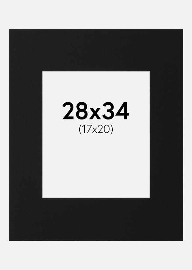 Passe-partout Preto Padrão (Bordo interior branco) 28x34 cm (17x20)