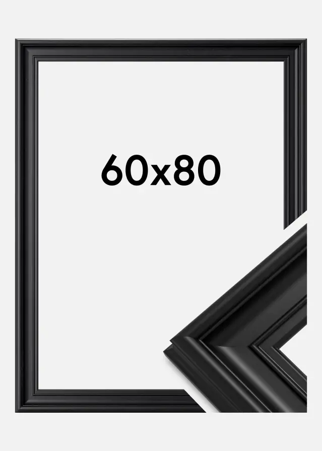 Moldura Mora Premium Vidro acrílico Preto 60x80 cm