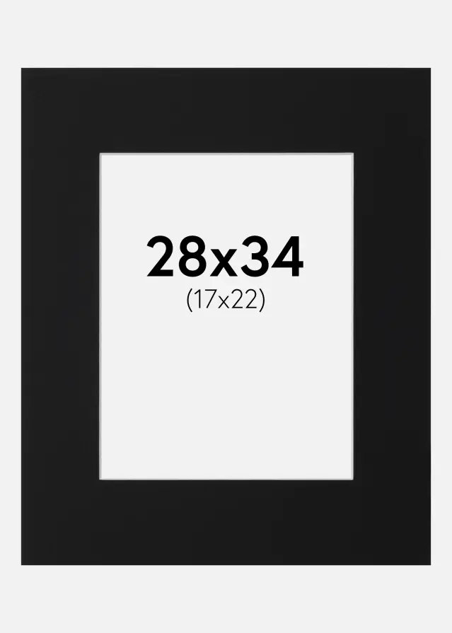 Passe-partout Preto Padrão (Bordo interior branco) 28x34 cm (17x22)