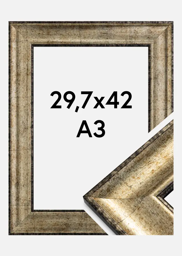 Moldura Saltsjöbaden Vidro acrílico Ouro antigo 29,7x42 cm (A3)