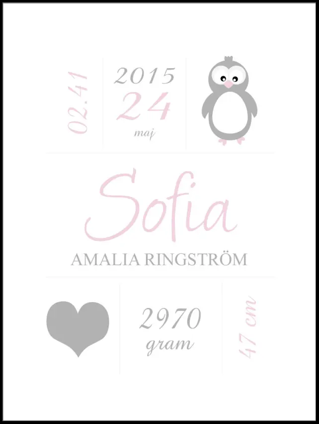 Penguin Birth Póster Pink