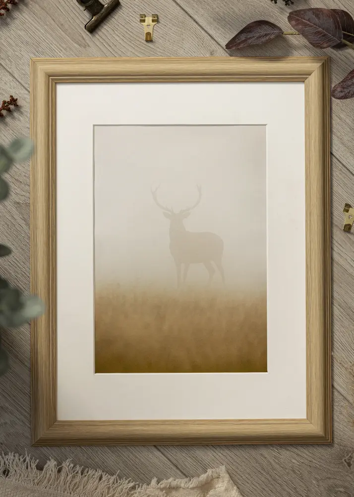 Moldura Västkusten Carvalho 30x40 cm - Passe-partout Branco 21x29,7 cm (A4)