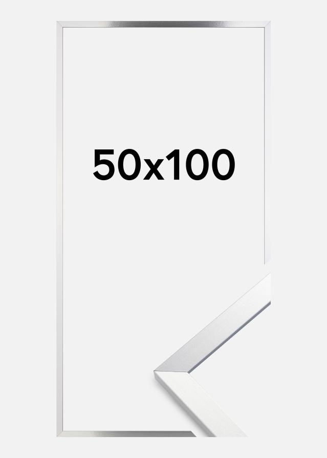 Moldura Trendy Vidro Acrílico Prata 50x100 cm