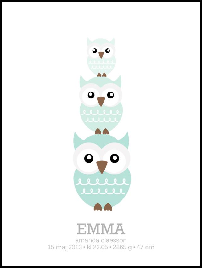 Owls Birth Póster II Green