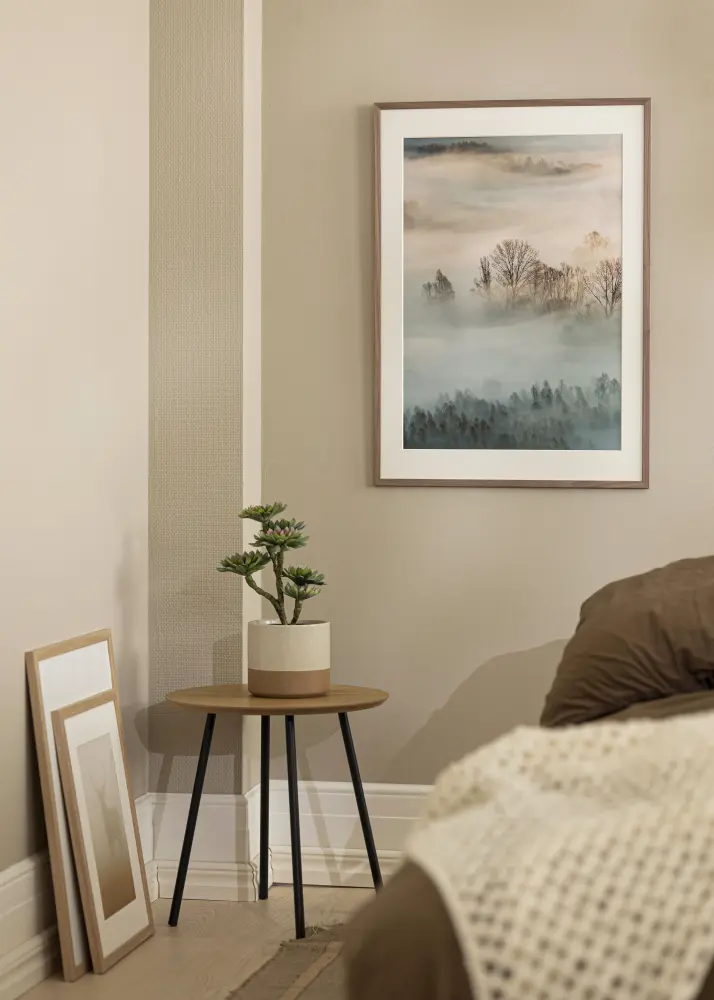 Moldura Edsbyn Nogueira-claro 40x50 cm - Passe-partout Branco 29,7x42 cm (A3)