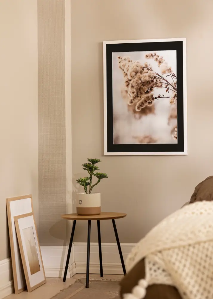 Moldura Stilren Branco 40x60 cm - Passe-partout Preto 32,9x48,3 cm (A3+)