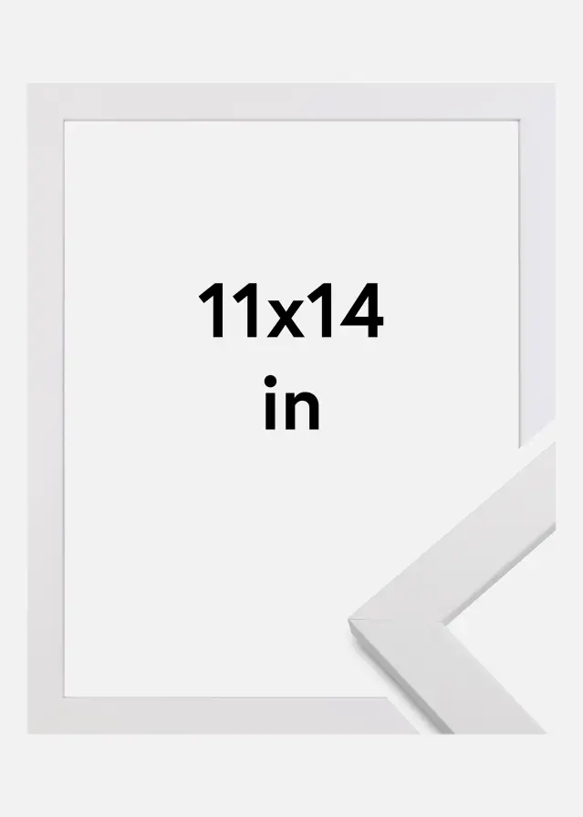 Moldura White Wood Vidro acrílico 11x14 inches (27,94x35,56 cm)