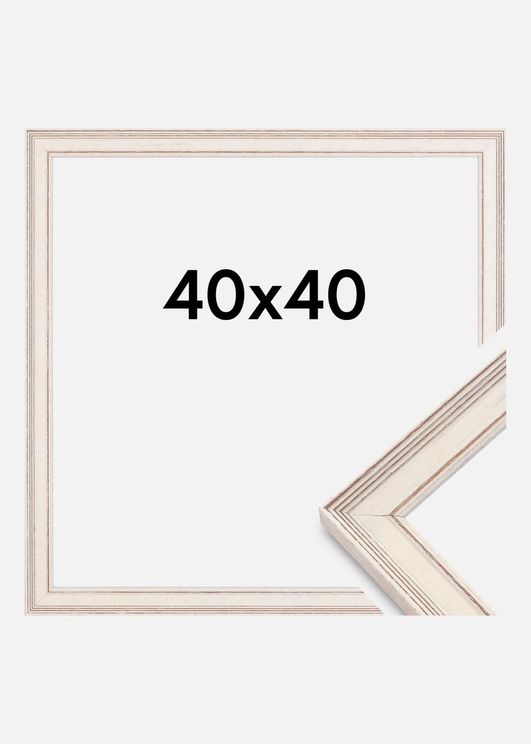 Product Image for Moldura Shabby Chic Vidro acrílico Branco 40x40 cm