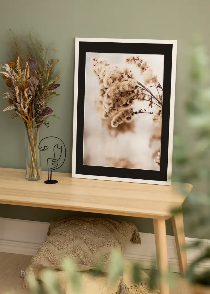 Moldura Stilren Branco 40x60 cm - Passe-partout Preto 32,9x48,3 cm (A3+)