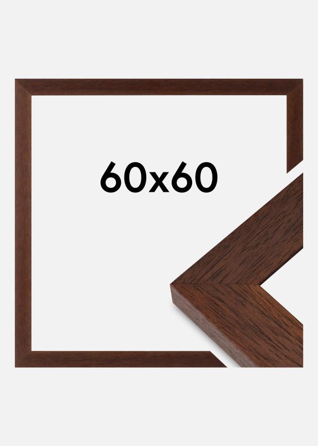 Moldura Juno Vidro acrílico Teca 60x60 cm