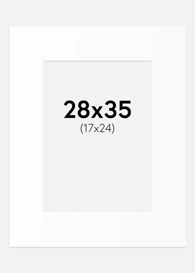 Passe-partout Branco Padrão (Bordo interior branco) 28x35 cm (17x24)