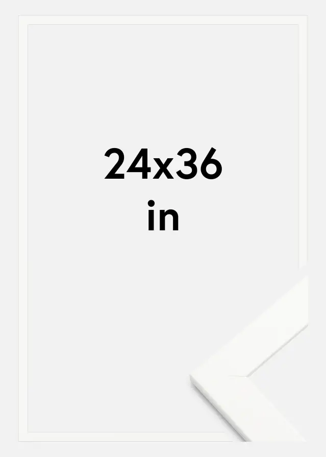 Moldura Trendline Vidro acrílico Branco 24x36 inches (60,94x91,44 cm)