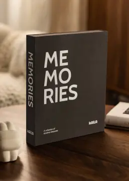 KAILA MEMORIES Black/White - Coffee Table Photo Álbum (60 Preto Páginas)