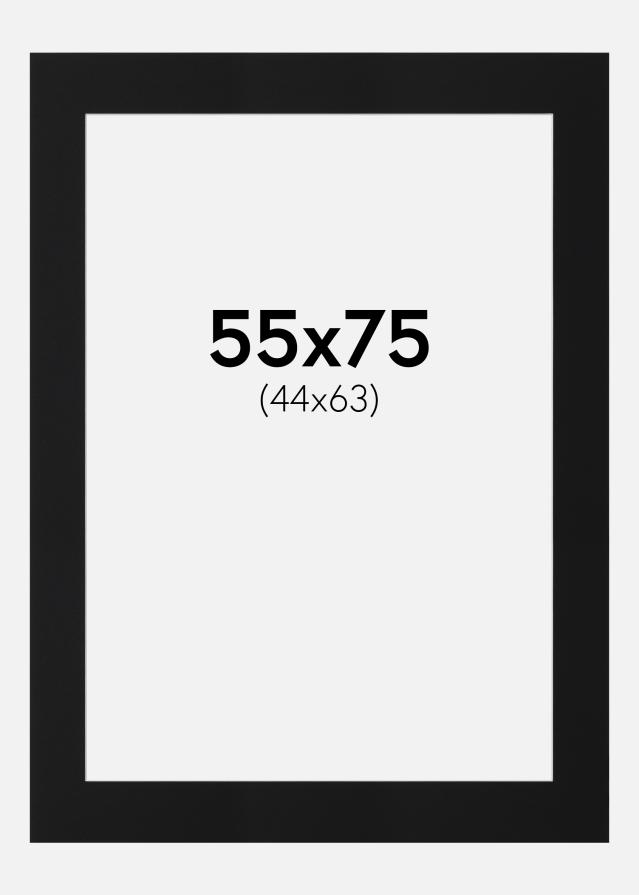 Passe-partout Preto Padrão (Bordo interior branco) 55x75 cm (44x63)