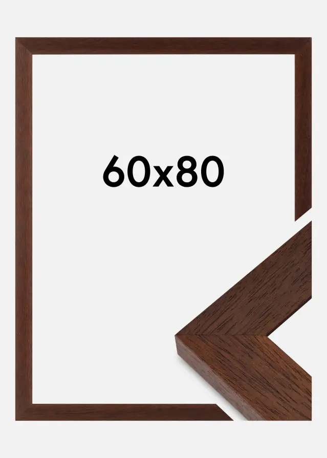 Moldura Juno Vidro acrílico Teca 60x80 cm