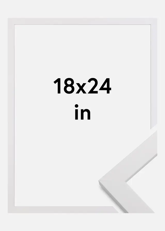 Moldura White Wood Vidro acrílico 18x24 inches (45,72x60,96 cm)