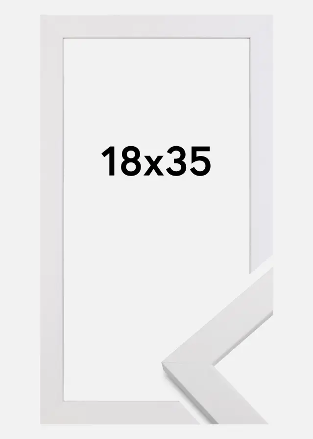 Moldura White Wood Vidro acrílico 18x35 cm