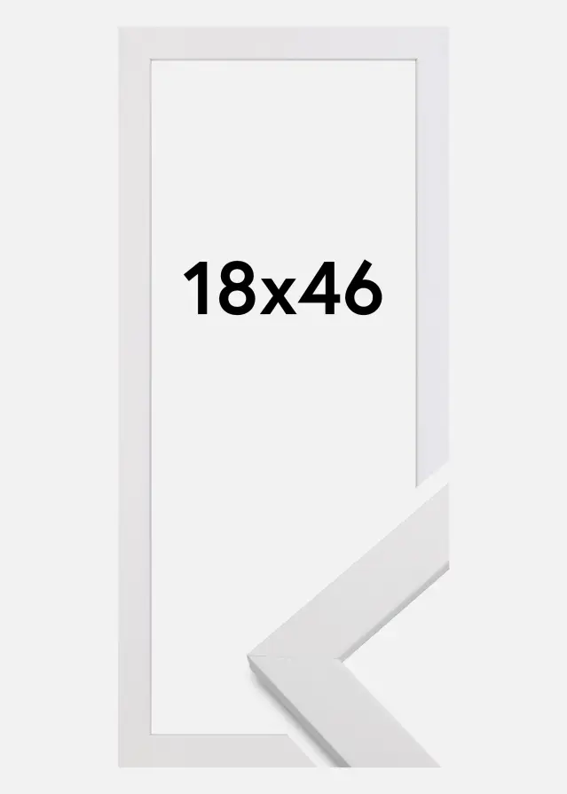 Moldura White Wood Vidro acrílico 18x46 cm