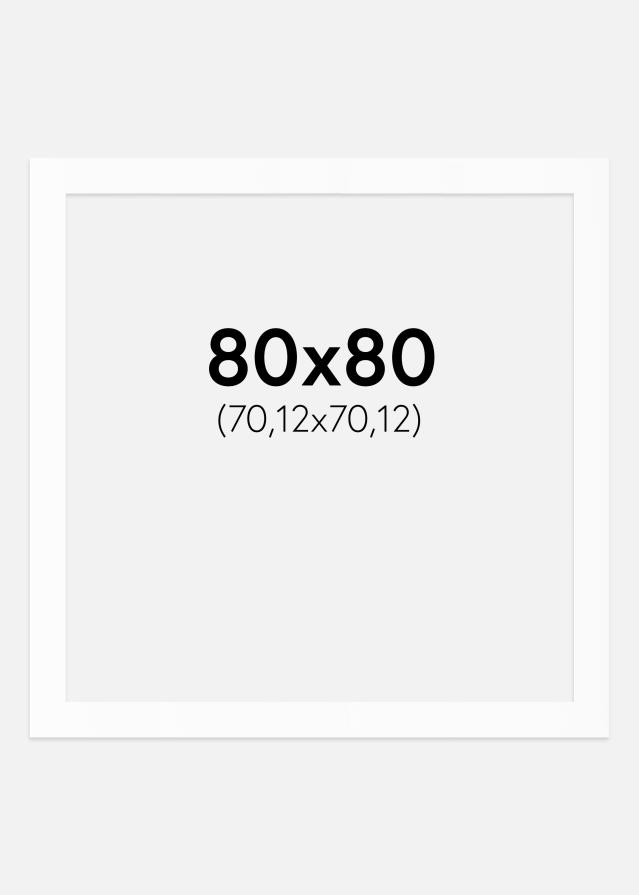 Passe-partout Branco Padrão (Bordo interior branco) 80x80 cm (70,12x70,12)