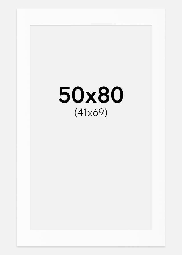 Passe-partout Branco Padrão (Bordo interior branco) 50x80 cm (41x69)