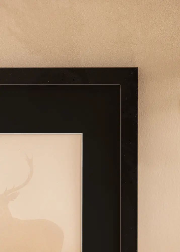 Moldura Black Wood 50x60 cm - Passe-partout Preto 37x46 cm