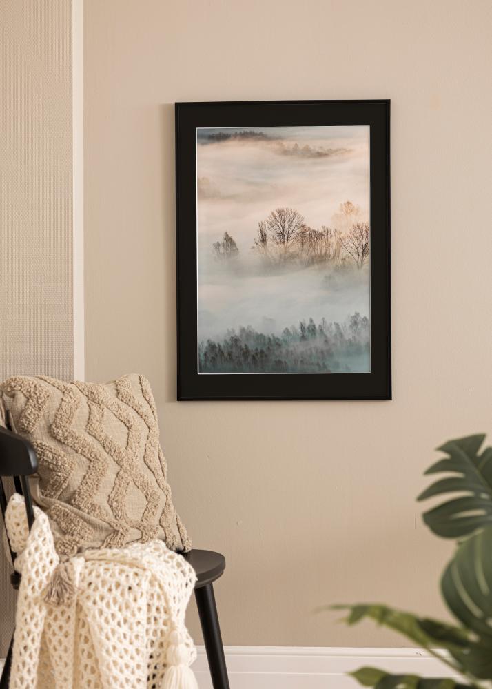 Moldura New Lifestyle Preto mate 30x40 cm - Passe-partout Preto 21x30 cm