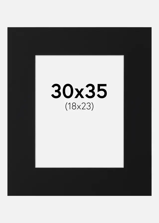 Passe-partout Preto Padrão (Bordo interior branco) 30x35 cm (18x23)