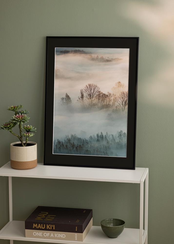 Moldura New Lifestyle Preto mate 30x40 cm - Passe-partout Preto 21x30 cm