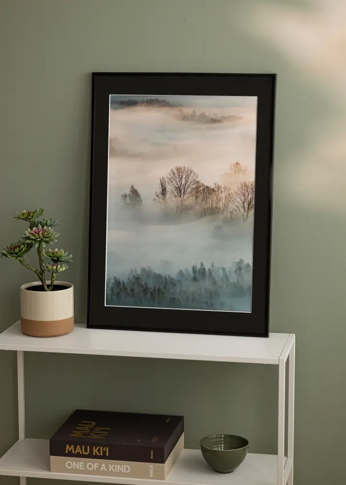 Moldura New Lifestyle Preto mate 50x70 cm - Passe-partout Preto 33x56 cm