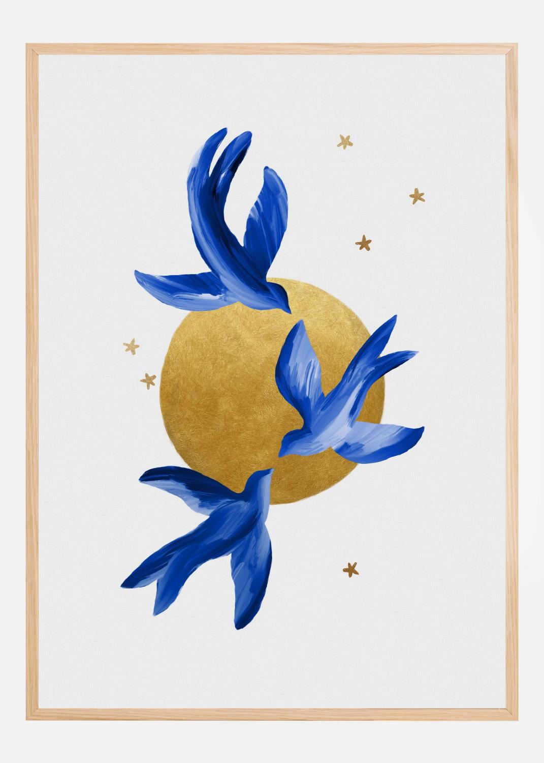 Product Image for Blue Birds Póster (21x29.7 cm (A4))