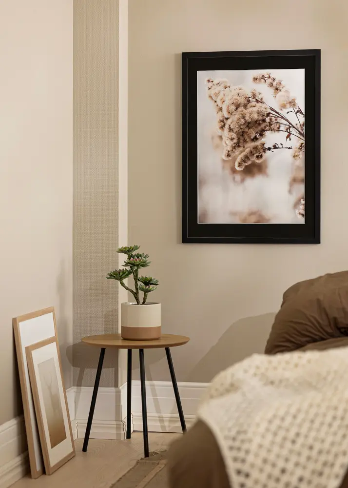 Moldura Black Wood 50x60 cm - Passe-partout Preto 37x46 cm