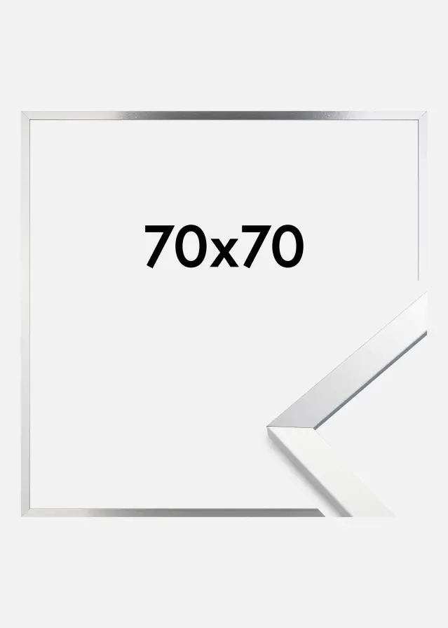 Moldura Trendy Vidro Acrílico Prata 70x70 cm