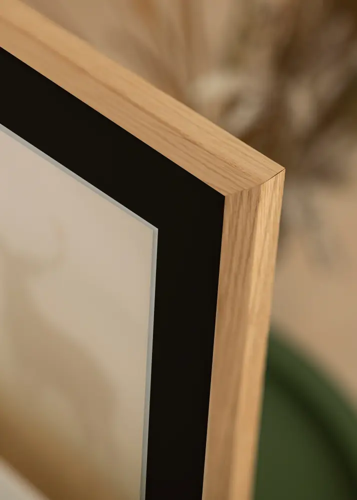 Moldura Oak Wood 13x18 cm - Passe-partout Preto 9x13 cm
