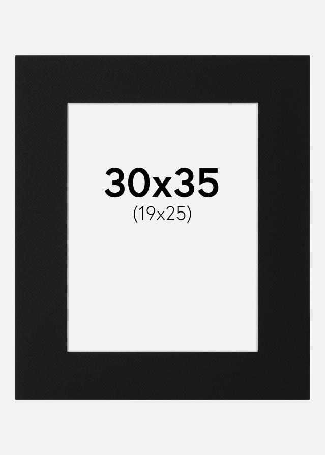 Passe-partout Preto Padrão (Bordo interior branco) 30x35 cm (19x25)