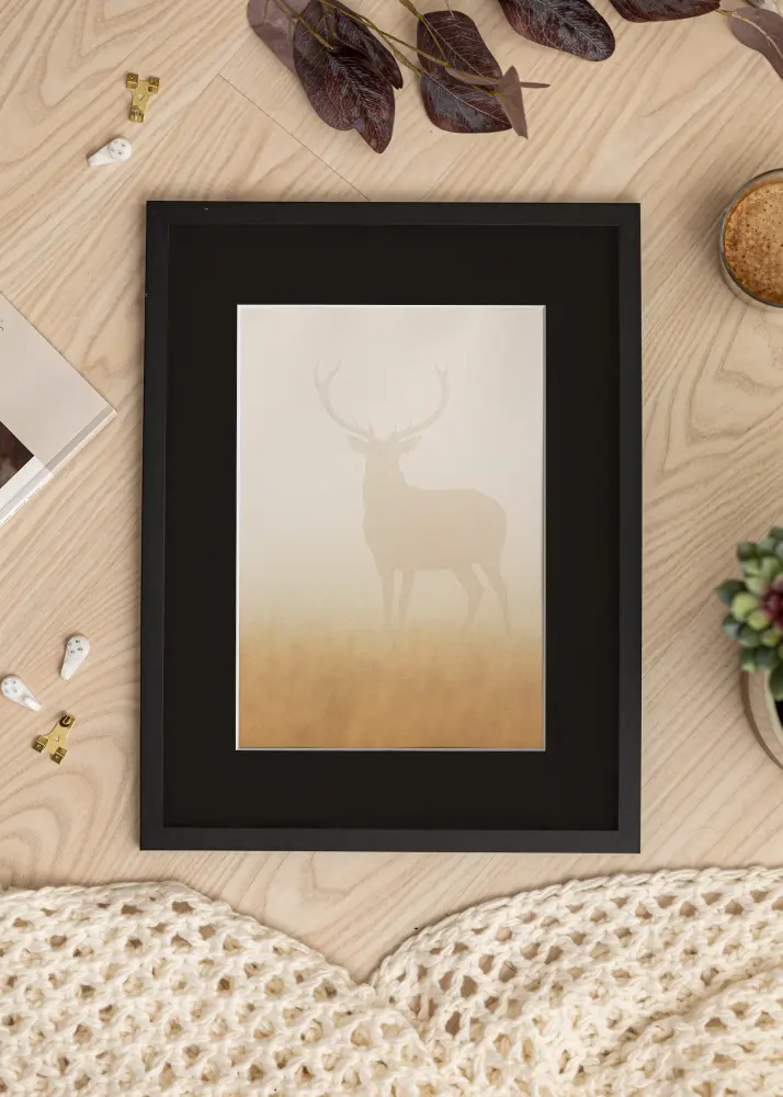 Moldura Trendy Preto 50x60 cm - Passe-partout Preto 40x50 cm