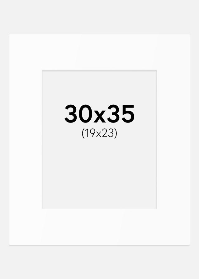 Passe-partout Branco Padrão (Bordo interior branco) 30x35 cm (19x23)