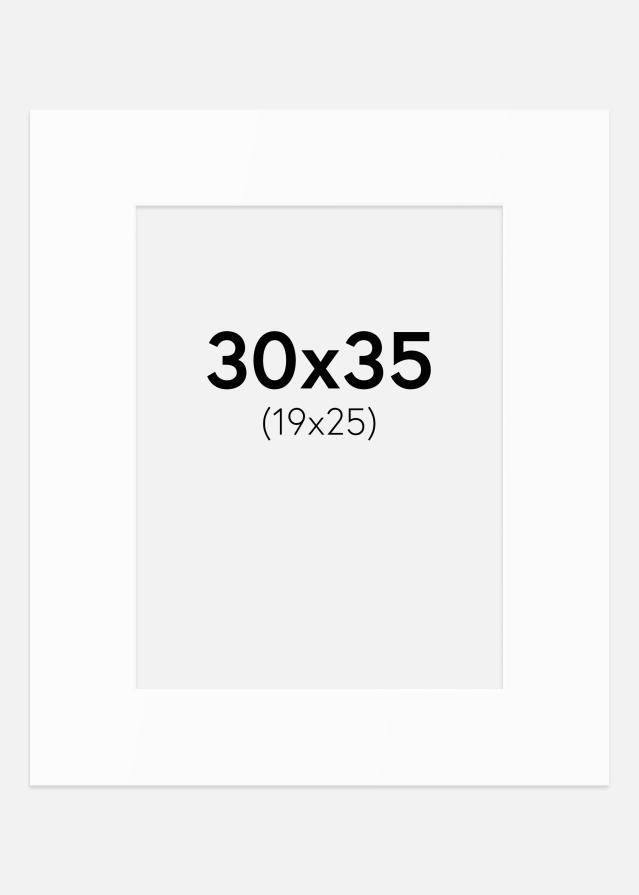 Passe-partout Branco Padrão (Bordo interior branco) 30x35 cm (19x25)