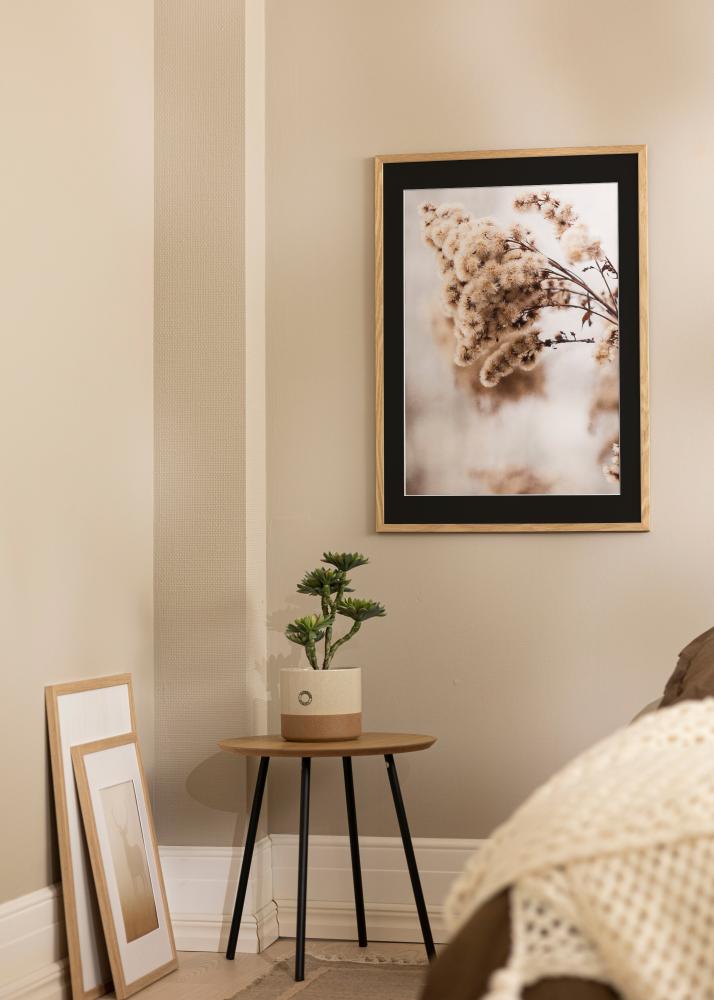 Moldura Trendy Carvalho 20x30 cm - Passe-partout Preto 10x20 cm