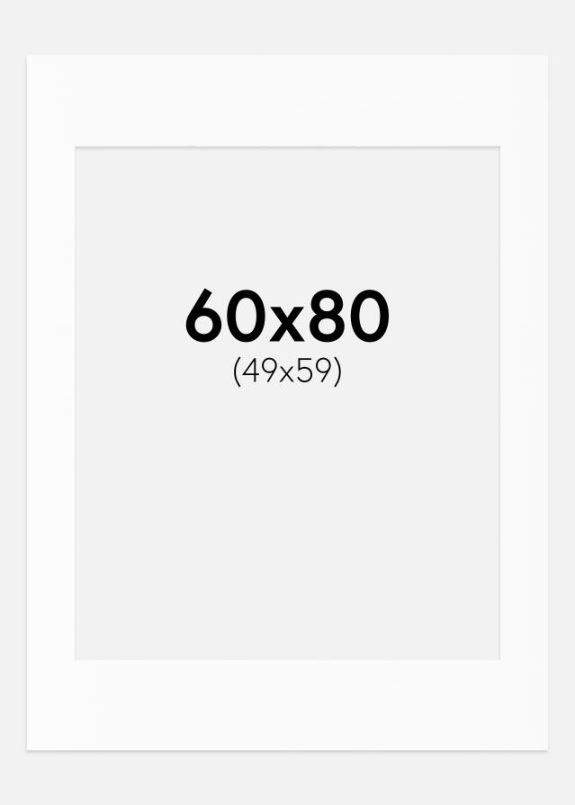 Passe-partout Branco Padrão (Bordo interior branco) 60x80 cm (49x59)