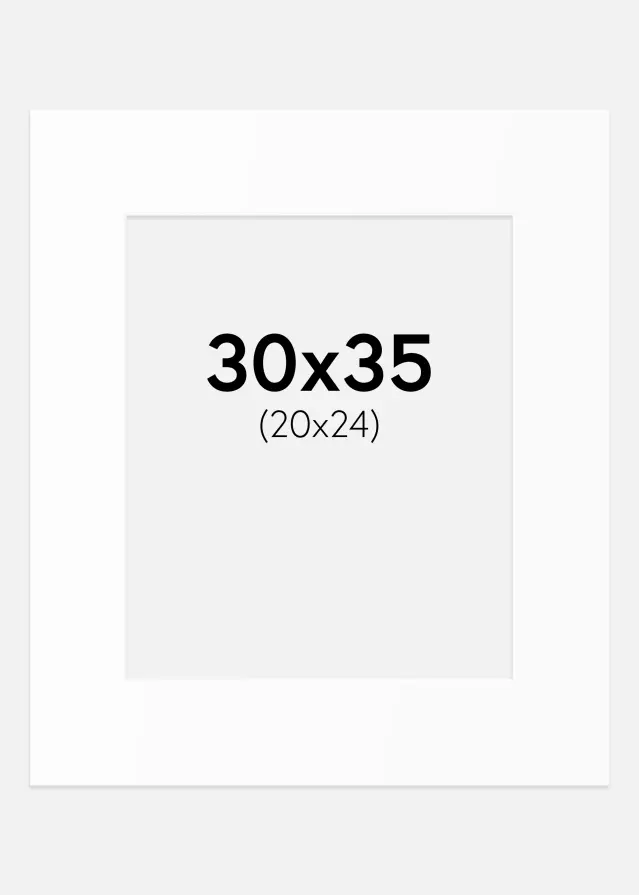 Passe-partout Branco Padrão (Bordo interior branco) 30x35 cm (20x24)
