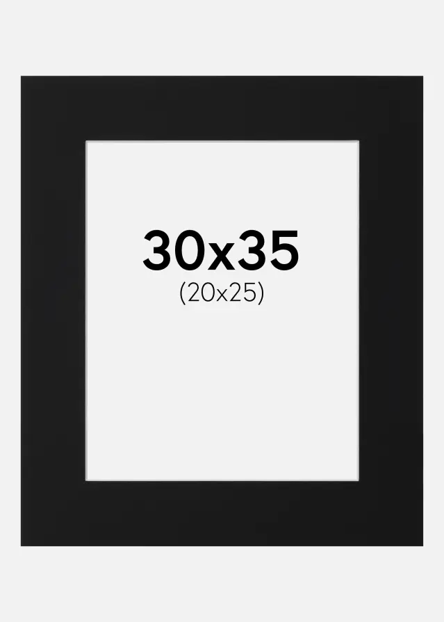 Passe-partout Preto Padrão (Bordo interior branco) 30x35 cm (20x25)