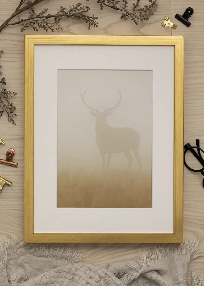 Moldura Falun Vidro acrílico Dourado 30x40 cm