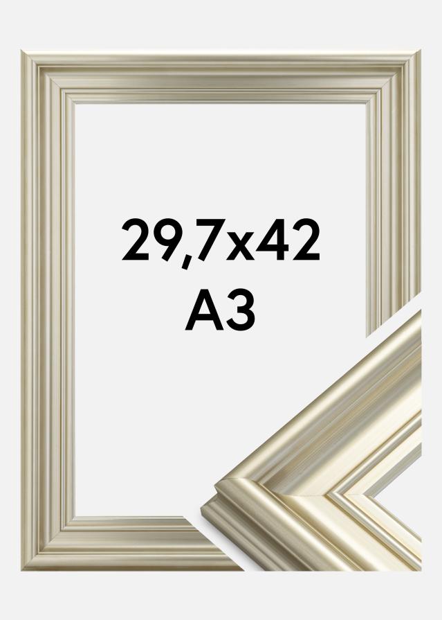 Moldura Mora Premium Prateado 29,7x42 cm (A3)